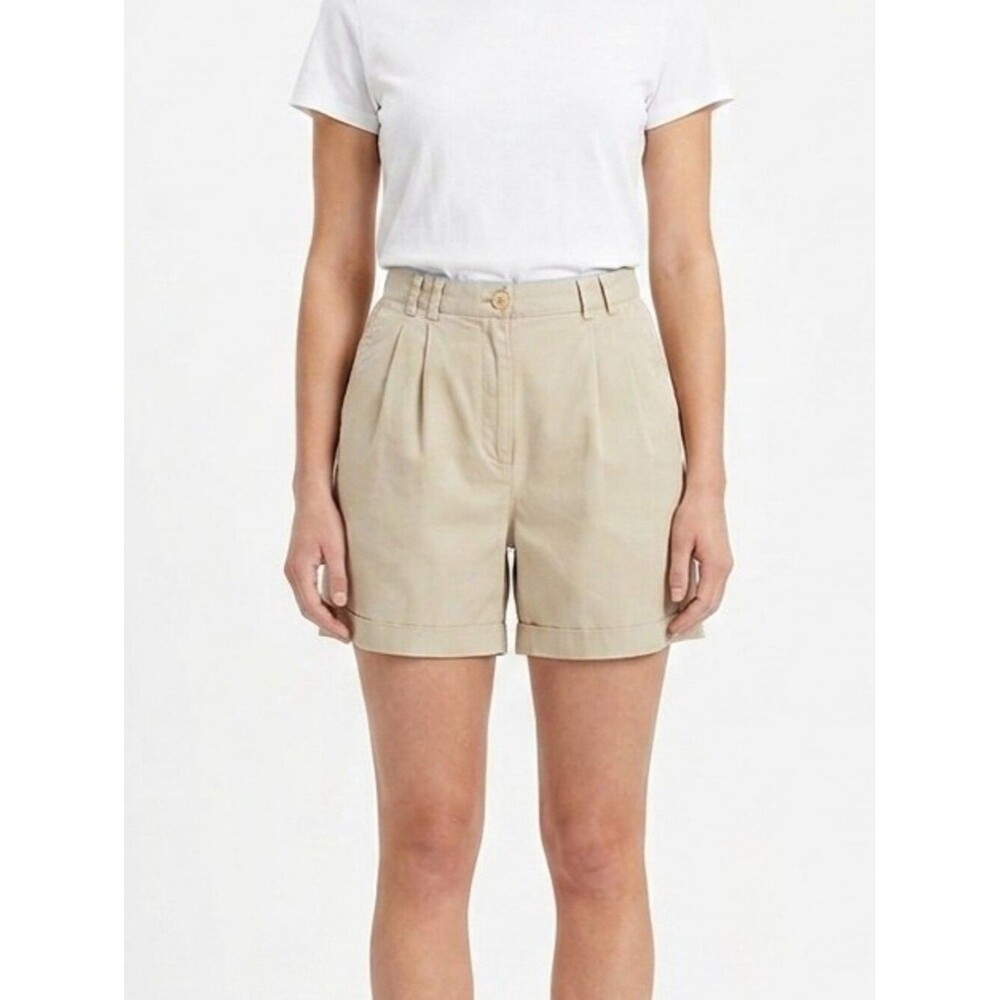 Talbots Women’s Tan Vintage High Rise Shorts Plus Size 14